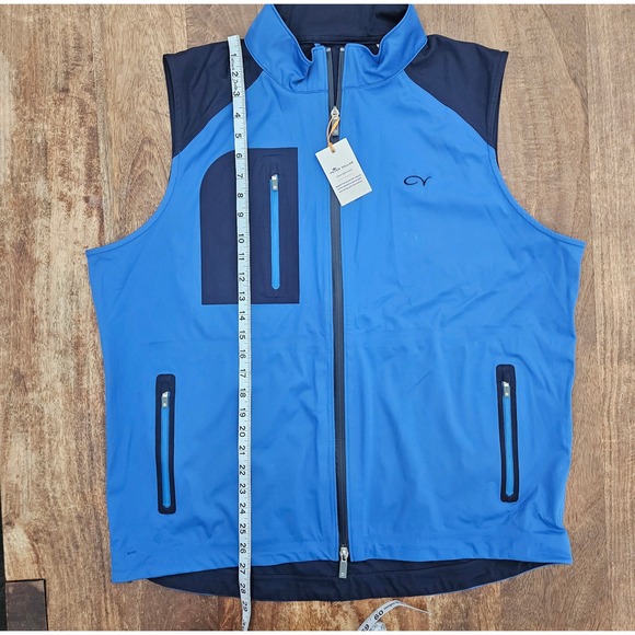Peter Millar Crown Sport Active Vest Mens XL Blue Performance Golf Sports - Picture 4 of 8